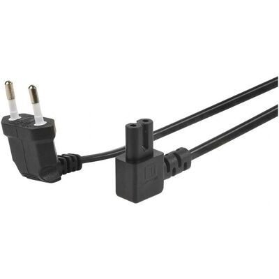 Cavo di alimentazione ERARD 2m - Spina e presa a 90° - 6A - TV e audio/video Cavo di alimentazione ERARD 2m - Spina e presa a 90° - 6A - TV e audio/video
