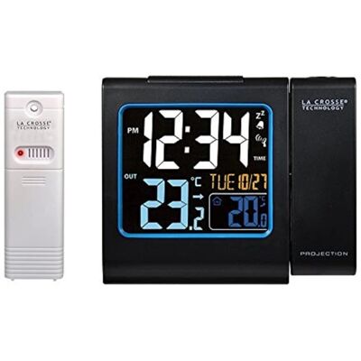 Réveil La Crosse WT552 Noir avec Projection - Radiobudzik - Publicité Réveil La Crosse WT552 Noir avec Projection - Radiobudzik - Publicité