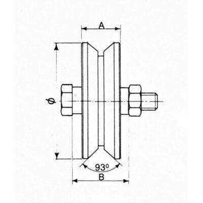 Rueda AVL Ranura en V 80mm Rodamiento de Esferas Rueda AVL Ranura en V 80mm Rodamiento de Esferas