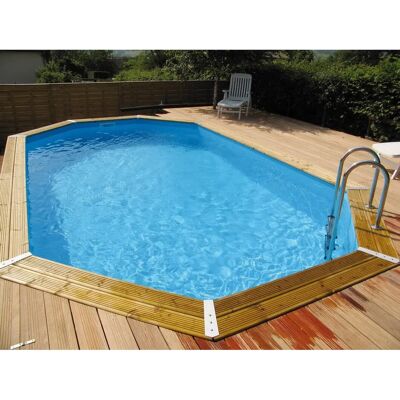 Piscine en Bois Octogonale Ubbink 6,10 x 4,00 m - Durable et Complète - Publicité Piscine en Bois Octogonale Ubbink 6,10 x 4,00 m - Durable et Complète - Publicité
