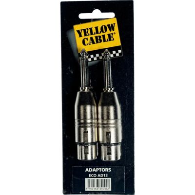 Yellow Cable - Jack 6.35/XLR Fem - Noir - X2 - Adaptateur - Publicité Yellow Cable - Jack 6.35/XLR Fem - Noir - X2 - Adaptateur - Publicité