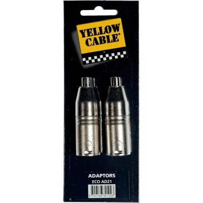 Yellow Cable Modèle AD21 - Adaptateur RCA femelle à XLR mâle - Lot de 2 - Publicité Yellow Cable Modèle AD21 - Adaptateur RCA femelle à XLR mâle - Lot de 2 - Publicité