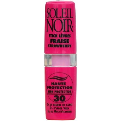 Soleil noir Stick lèvres SPF30 fraise - Baume à lèvres - Publicité Soleil noir Stick lèvres SPF30 fraise - Baume à lèvres - Publicité