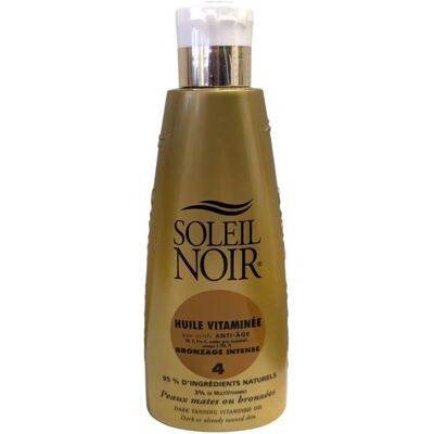 Huile Vitaminée Soleil Noir pour Bronzage - 150ml - Publicité Huile Vitaminée Soleil Noir pour Bronzage - 150ml - Publicité