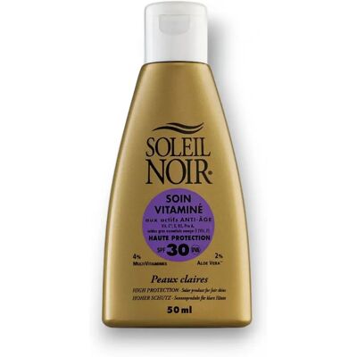 Soleil Noir Soin Vitaminé SPF30 Peau Claire - 50ml - Publicité Soleil Noir Soin Vitaminé SPF30 Peau Claire - 50ml - Publicité