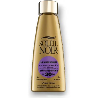 Lait Solaire Vitaminé SPF 30 Soleil Noir - Crème solaire - Publicité Lait Solaire Vitaminé SPF 30 Soleil Noir - Crème solaire - Publicité