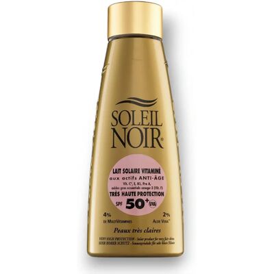 Soleil Noir SPF50+ Lait Solaire Très Haute Protection Multivitaminé - Publicité Soleil Noir SPF50+ Lait Solaire Très Haute Protection Multivitaminé - Publicité