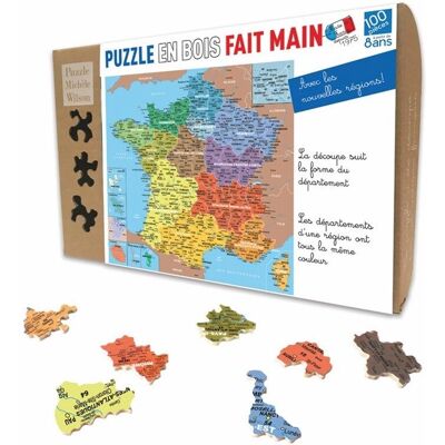 Puzzle Carte de France en Bois - 100 Pièces Éducatif - Publicité Puzzle Carte de France en Bois - 100 Pièces Éducatif - Publicité