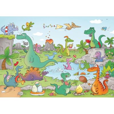 Puzzle en bois Michèle Wilson 24 pièces Dinosaures - Publicité Puzzle en bois Michèle Wilson 24 pièces Dinosaures - Publicité