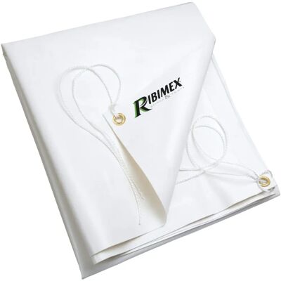 Tarp PVC Blanche Ribitech - 650 g/m², 5x8m - Protection Extérieure Tarp PVC Blanche Ribitech - 650 g/m², 5x8m - Protection Extérieure
