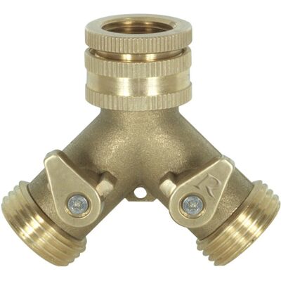 Ribimex Messing 2-Weer Water Slang Fitting Ribimex Messing 2-Weer Water Slang Fitting