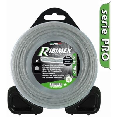Ribimex Zilveren 2,4x15m Vierkant gedraaid nylon filament - Trimmeraccessoire Ribimex Zilveren 2,4x15m Vierkant gedraaid nylon filament - Trimmeraccessoire