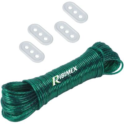 Ribiland Corde à linge 40m PVC avec âme métallique - Publicité Ribiland Corde à linge 40m PVC avec âme métallique - Publicité