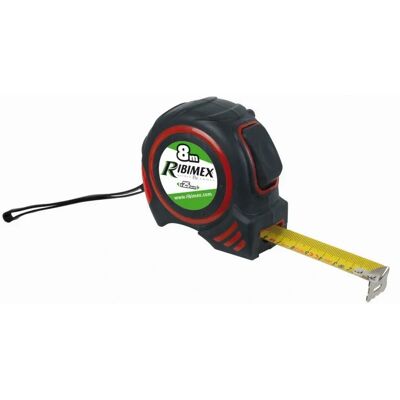 Ribimex PRMES08X25 Meetlint - 8m, Staal, Automatisch vergrendeld Ribimex PRMES08X25 Meetlint - 8m, Staal, Automatisch vergrendeld