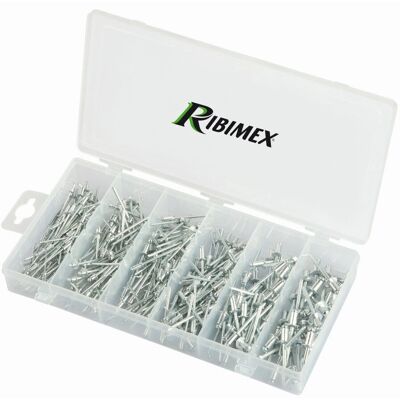 Ribimex PRGOU320RIV accessorio rivettatrice - Testa in alluminio, Chiodo in acciaio galvanizzato, Misure varie, Cassetta di plastica Ribimex PRGOU320RIV accessorio rivettatrice - Testa in alluminio, Chiodo in acciaio galvanizzato, Misure varie, Cassetta di plastica