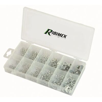 Ribimex Modèle PRGOU350RDPF Ensemble de rondelles en acier galvanisé - Espaceurs/écrous Ribimex Modèle PRGOU350RDPF Ensemble de rondelles en acier galvanisé - Espaceurs/écrous