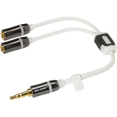 Real Cable - iPLUG-J35M2F - Blanc - 0.2 m - Audio splitter - Publicité Real Cable - iPLUG-J35M2F - Blanc - 0.2 m - Audio splitter - Publicité