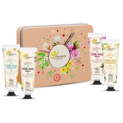 Fleurance Nature - Coffret Crèmes Mains - Parfums Floraux Bio - Publicité Fleurance Nature - Coffret Crèmes Mains - Parfums Floraux Bio - Publicité