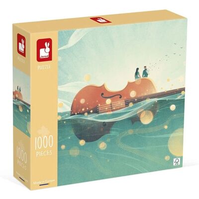 Janod Puzzle - Podróż na skrzypcach 1000 stukjes - Puzzle Janod Puzzle - Podróż na skrzypcach 1000 stukjes - Puzzle