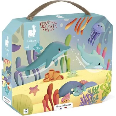 Janod Model 36 Puzzle - Ocean Animals Educational Game Janod Model 36 Puzzle - Ocean Animals Educational Game