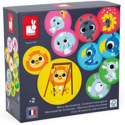Janod Modelo Juego de Memoria - Emociones - 24 Cartas para Niños 2+ Janod Modelo Juego de Memoria - Emociones - 24 Cartas para Niños 2+