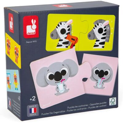 Janod Gegensätze Puzzle - 12 Pappteile - Bildungsspiel - Feinmotorik Janod Gegensätze Puzzle - 12 Pappteile - Bildungsspiel - Feinmotorik