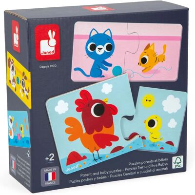 Janod Eltern- und Baby-Tierpuzzles - Bauernhoftiere für Kinder 2+ Janod Eltern- und Baby-Tierpuzzles - Bauernhoftiere für Kinder 2+