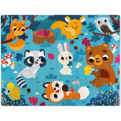 Puzzle Tattile Janod Animali della Foresta - 20 Pezzi per Bambini 2+ Puzzle Tattile Janod Animali della Foresta - 20 Pezzi per Bambini 2+