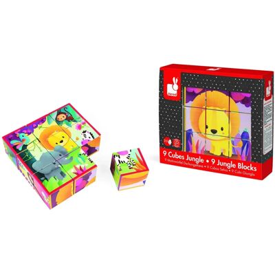 Janod Kubkid Jungle Dieren 9-delig - Bouwblokken Janod Kubkid Jungle Dieren 9-delig - Bouwblokken