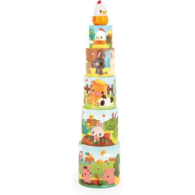 Janod Meine Erste Bauernhof Tiere Pyramide - Frühes Lernspielzeug Janod Meine Erste Bauernhof Tiere Pyramide - Frühes Lernspielzeug