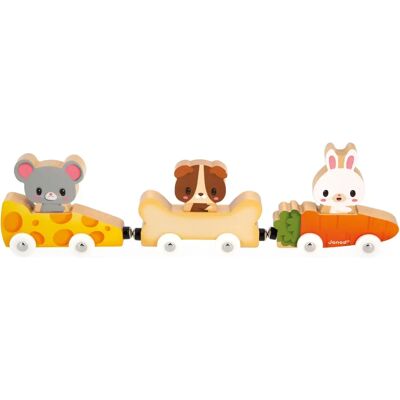 Janod Magnetische Holzfahrzeuge mit Tieren für 18m+ - Holzspielzeug Janod Magnetische Holzfahrzeuge mit Tieren für 18m+ - Holzspielzeug