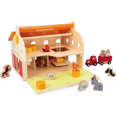 Janod Rollenspiel-Spielzeug - Holzfarm mit Zubehör - ab 2 Jahre Janod Rollenspiel-Spielzeug - Holzfarm mit Zubehör - ab 2 Jahre