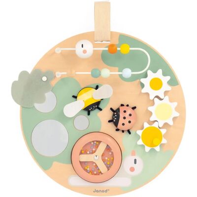 Janod Wooden Educational Multi-Activity Play Panel - Garden - 12M+ Janod Wooden Educational Multi-Activity Play Panel - Garden - 12M+