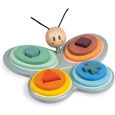 Janod Sweet Cocoon Butterfly Shape Sorter - Educational Toy - Multicolor Janod Sweet Cocoon Butterfly Shape Sorter - Educational Toy - Multicolor