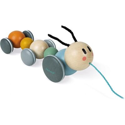 Janod Sweet Cocoon Caterpillar da Trascinare - Giocattolo Educativo in Legno Janod Sweet Cocoon Caterpillar da Trascinare - Giocattolo Educativo in Legno