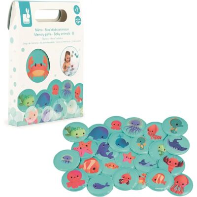 Janod - My Baby Animals Memory Game - Bath Toy - 24 Floating Pieces - Children's Memor Janod - My Baby Animals Memory Game - Bath Toy - 24 Floating Pieces - Children's Memor