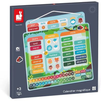 Calendrier Magnétique Janod - Apprendre L'heure et Le Temps - Jouet Éducatif Calendrier Magnétique Janod - Apprendre L'heure et Le Temps - Jouet Éducatif