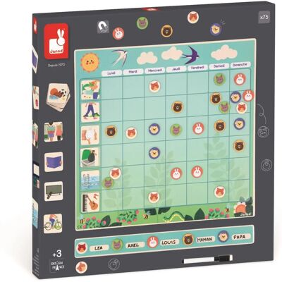 Organizzatore famiglia magnetico Janod - 75 magneti e pennarello - Dai 3 anni Organizzatore famiglia magnetico Janod - 75 magneti e pennarello - Dai 3 anni