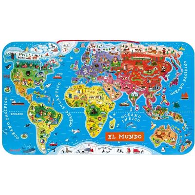 Janod Magnetyczny puzzle mapa świata Wersja hiszpańska - Typ puzzli Janod Magnetyczny puzzle mapa świata Wersja hiszpańska - Typ puzzli