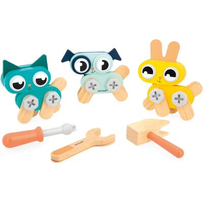 Janod Petits Animaux à Bricoler - Oktató építőjáték Janod Petits Animaux à Bricoler - Oktató építőjáték