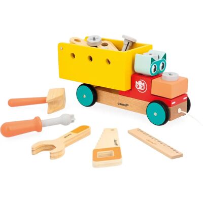 Janod Heimarbeiter-Laster zum Ziehen - Spielzeug Laster für Kinder Janod Heimarbeiter-Laster zum Ziehen - Spielzeug Laster für Kinder