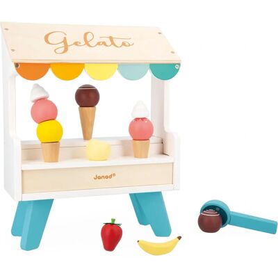 Janod Bunte Eisdielen-Stand mit Zubehör - Spielzeug Janod Bunte Eisdielen-Stand mit Zubehör - Spielzeug