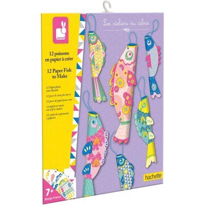Janod Modèle J07730 - Kit Créatif 12 Poissons en Papier Janod Modèle J07730 - Kit Créatif 12 Poissons en Papier