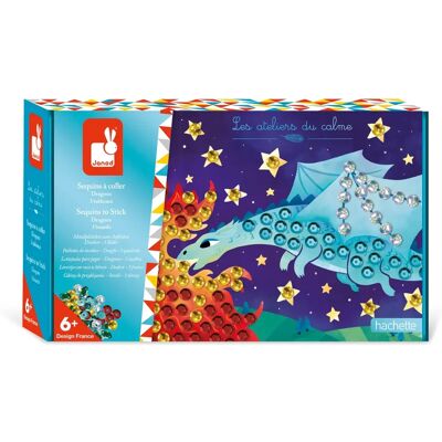 Janod Blauw Sequins Set - Draken Knutselpakket Janod Blauw Sequins Set - Draken Knutselpakket