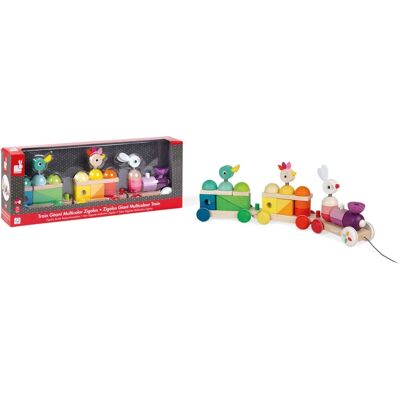 Janod Zigolos Giant Multicolour Train - Toy Train Janod Zigolos Giant Multicolour Train - Toy Train
