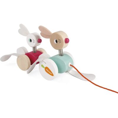 Juratoys J08207 Lapin à tirer en bois de cerisier - Jouet en peluche - Publicité Juratoys J08207 Lapin à tirer en bois de cerisier - Jouet en peluche - Publicité
