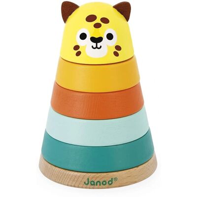 Janod Jaguar de la Jungle - Jouet d'empilement en bois FSC pour 12 mois+ - Empile & Apprends Janod Jaguar de la Jungle - Jouet d'empilement en bois FSC pour 12 mois+ - Empile & Apprends