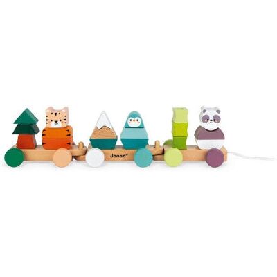 Janod Wooden Push & Pull Toy - Develop Fine Motor Skills - Eco-friendly & WWF Janod Wooden Push & Pull Toy - Develop Fine Motor Skills - Eco-friendly & WWF