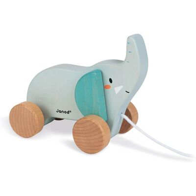 Janod Elephant Wood Toy - Pull & Walk - FSC - 12M+ Janod Elephant Wood Toy - Pull & Walk - FSC - 12M+