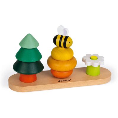 Janod J08635 Juguete para habilidades motoras - Apilador de bosque de madera Janod J08635 Juguete para habilidades motoras - Apilador de bosque de madera